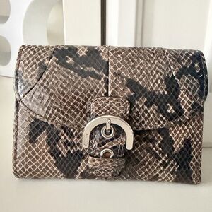 Vintage Y2K COACH Soho Python-Embossed Leather Continental Wallet BRAND NEW